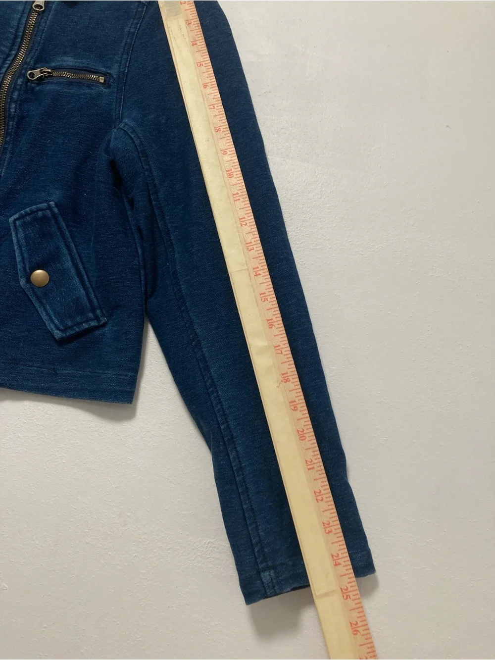 Pilcro Anthropologie Asymmetrical Zip Denim Moto Jacket Womens. Blue Size M